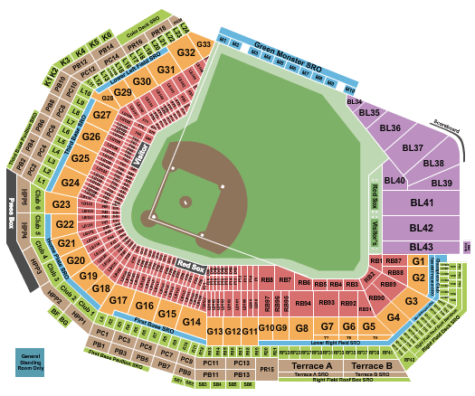 Fenway Park Fenway Park Seating Chart